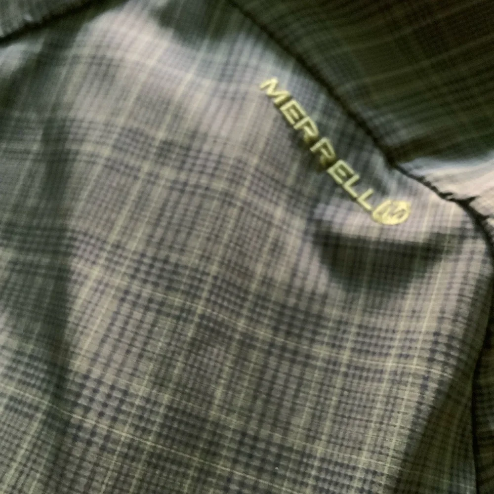 Merrell Dark Green Plaid Lightweight Jacket, Sz XL